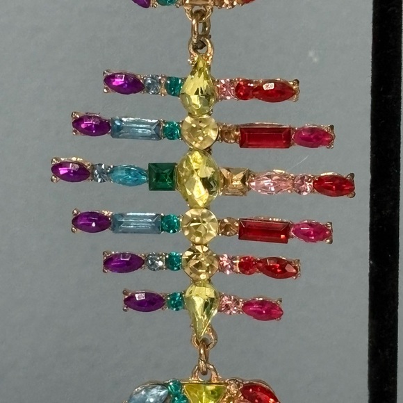 Colorful Fishbone Drop Earrings - Picture 2 of 2